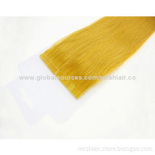 New arrival 18-inch yellow color Russian silk straight tape in hair extensions